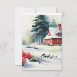 Winter Village Thank You Card