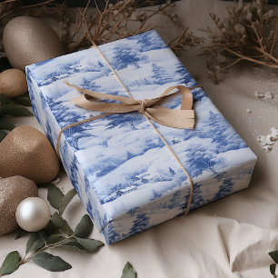 Winter Village Watercolor White Christmas Modern Wrapping Paper