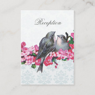 Winter Vintage Birds Wedding Reception Enclosure Card