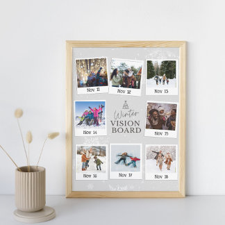 Winter Vision Board Family Photo With Date Plaque
