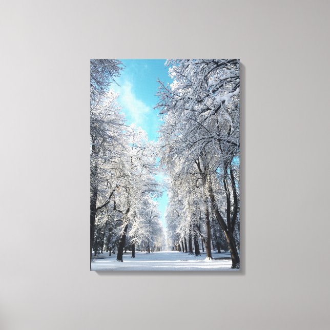 winter walk in the park canvas print (Front)