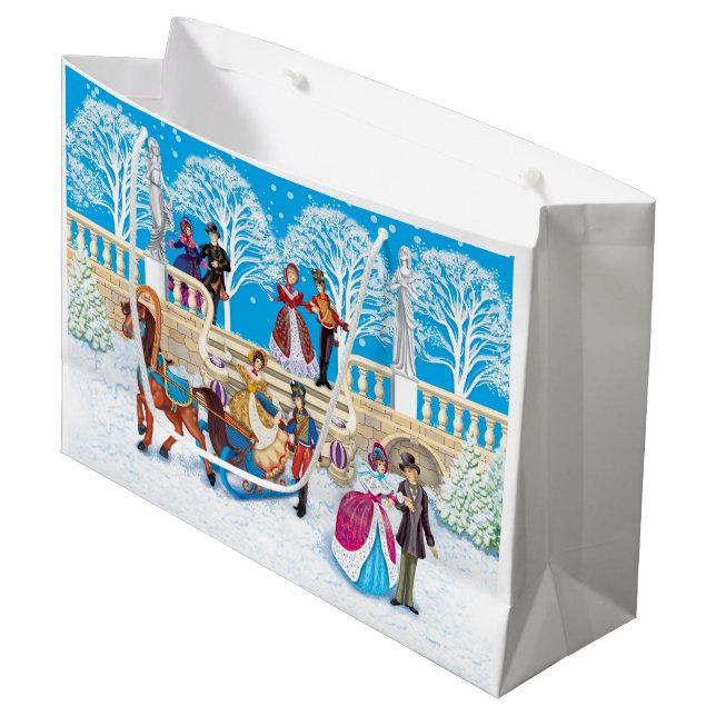 Winter walk large gift bag (Front Angled)