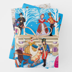 Winter walk wrapping paper sheet