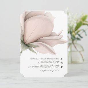 Winter warmth Single Big Floral Wedding Invitation