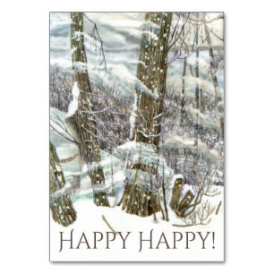 Winter Watercol painting Table Number