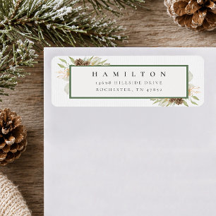Winter Watercolor Botanical Foliage Pinecone
