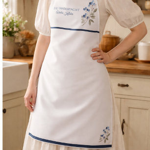 Winter Watercolor Botanical Kitchen Apron