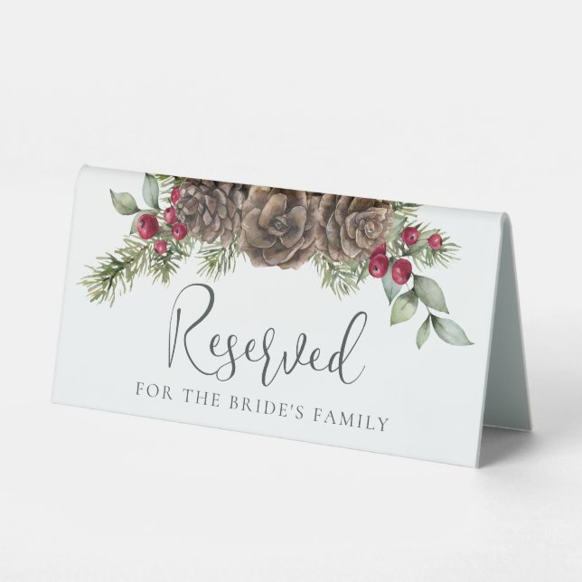 Winter Watercolor Botanical Wedding Reserved (Front)