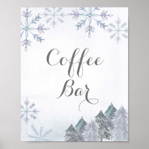 Winter watercolor Coffee Bar Sign