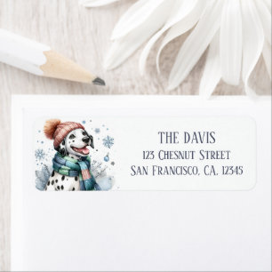 Winter Watercolor Dalmatian - Return address