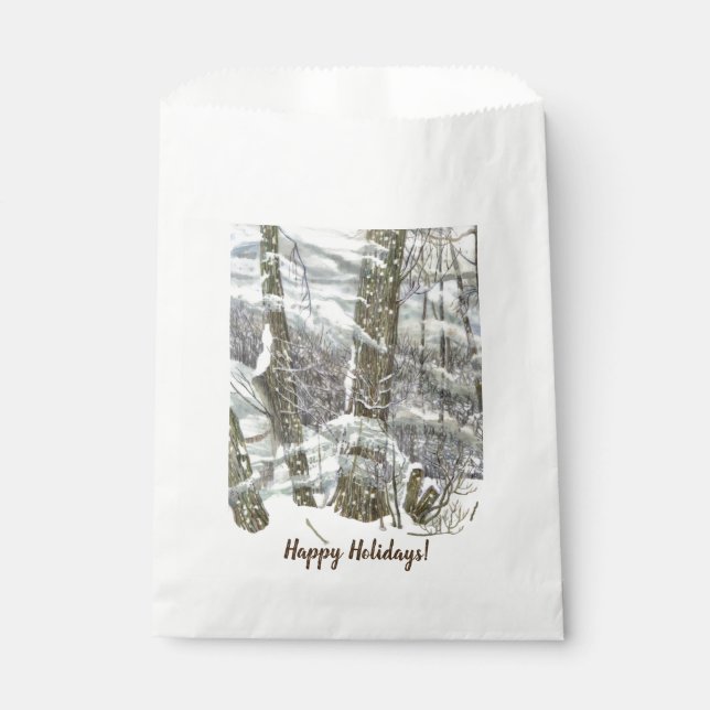 Winter Watercolor Favour Bags (Front)