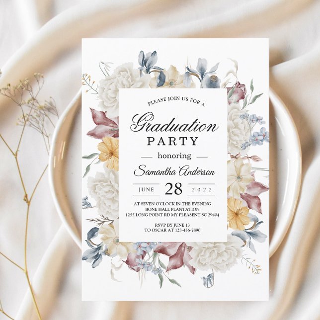 Winter Watercolor Flowers Invitation (Creator Uploaded)