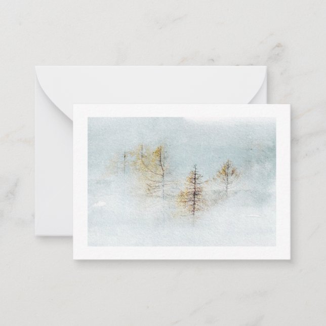 Winter watercolor landscape note card (Front)