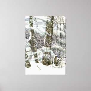 Winter Watercolor painting Canvas Print