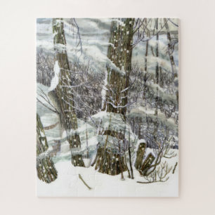 Winter Watercolor painting Jigsaw Puzzle