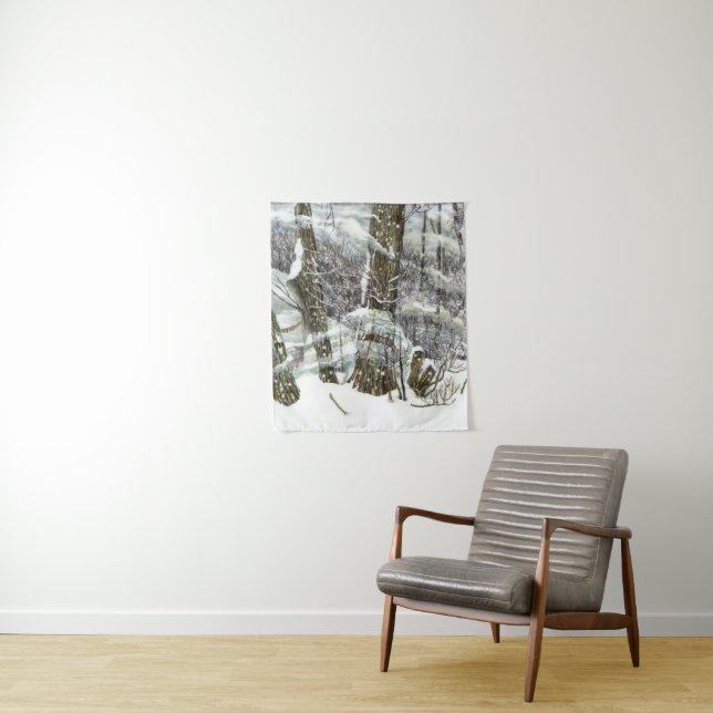 Winter Watercolor painting Tapestry (In Situ)
