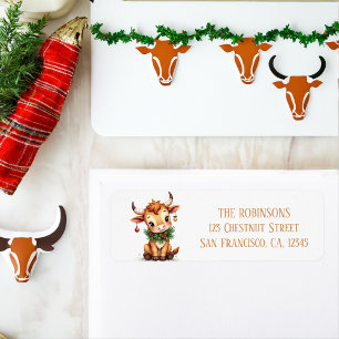 Winter Watercolor Texas Longhorn Calf Garland