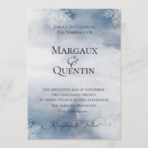 Winter Watercolor Wash Wedding Invitation