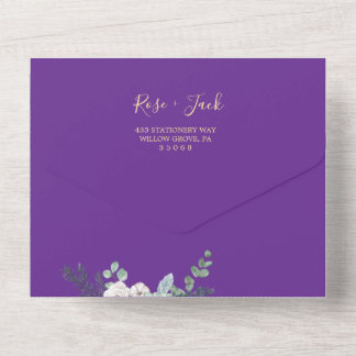 Winter Watercolor Wedding All In One Invitation