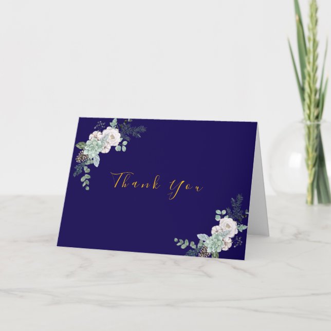 Winter Watercolor Wedding Card (Front)