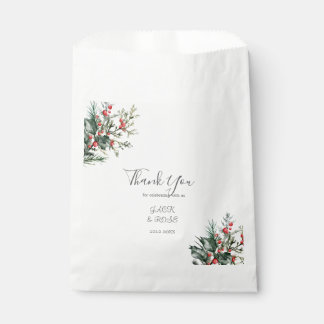 Winter Watercolor Wedding Favour Bags