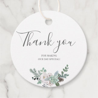 Winter Watercolor Wedding Favour Tags