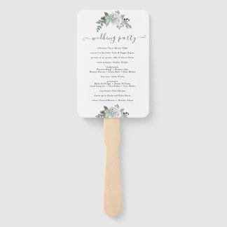 Winter Watercolor Wedding Hand Fan