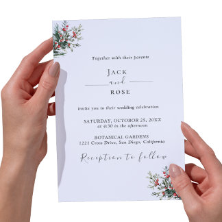 Winter Watercolor Wedding Invitation