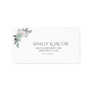 Winter Watercolor Wedding Label