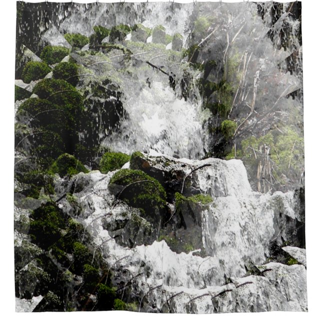 Winter waterfall..... shower curtain (Front)