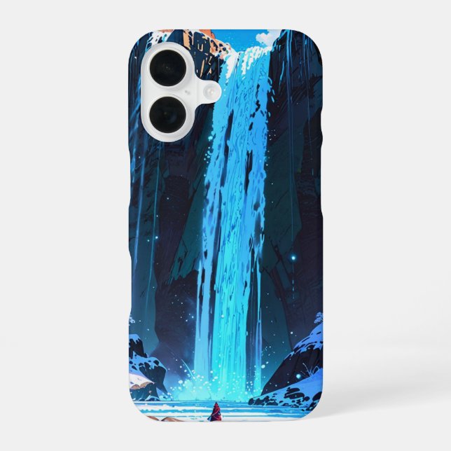 Winter Waterfall Tranquillity iPhone 16 Case (Back)