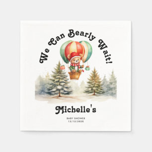 Winter We Can Bearly Wait Christmas Baby Shower Napkin
