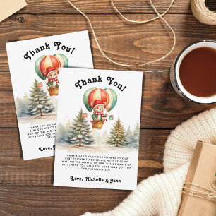 Winter We Can Bearly Wait Christmas Baby Shower Thank You Card