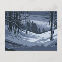 Winter Weather Illustration Postcard