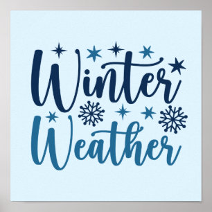 Winter Weather - Snowy Holiday Typography Poster