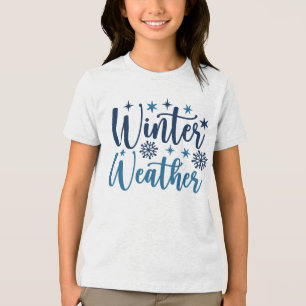 Winter Weather - Snowy Holiday Typography Tri-Blend Shirt