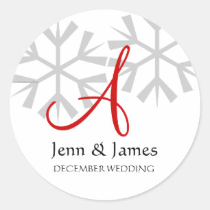 Winter Wedding Announcement Monogram A Seal