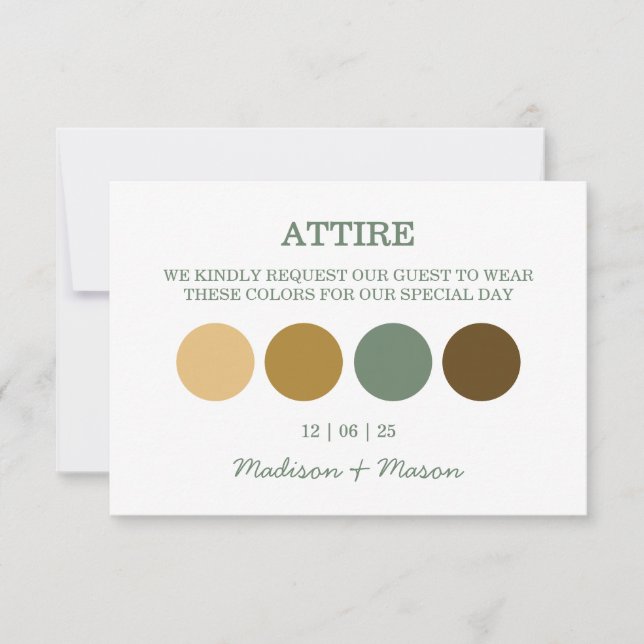 Winter Wedding Attire Dress Code Enclosure Card (Front)