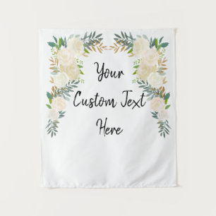 Winter Wedding Back Drop, Greenery Photo Booth Tap Tapestry