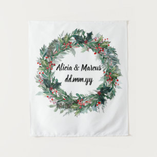 Winter Wedding Backdrop, Reception Photo Booth Tapestry