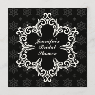Winter Wedding Bridal Shower Invitation in B&W