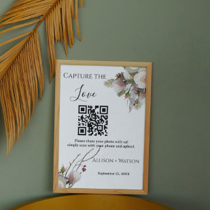 Winter wedding Capture love QR code wedding photo  Poster