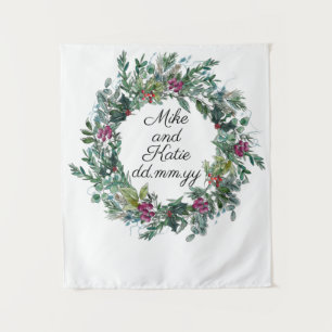 Winter Wedding Ceremony Backdrop Photo Booth Prop Tapestry