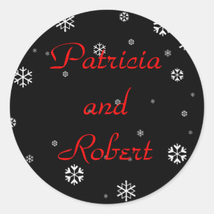 Winter Wedding Classic Round Sticker