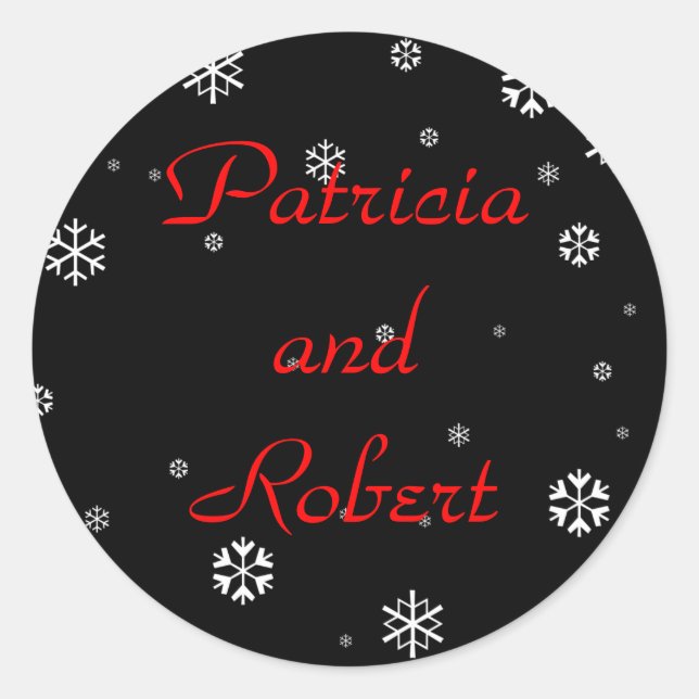 Winter Wedding Classic Round Sticker (Front)