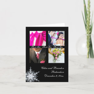 Winter Wedding Collage Thank You Card