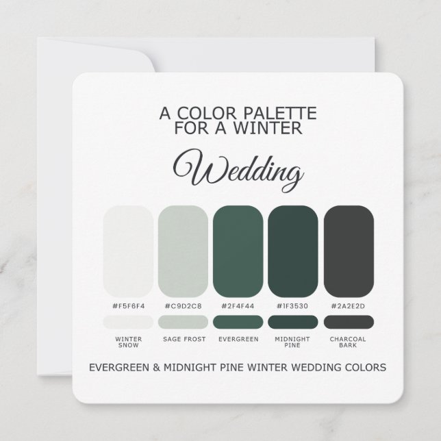Winter Wedding Color Palette 2026 Card (Front)