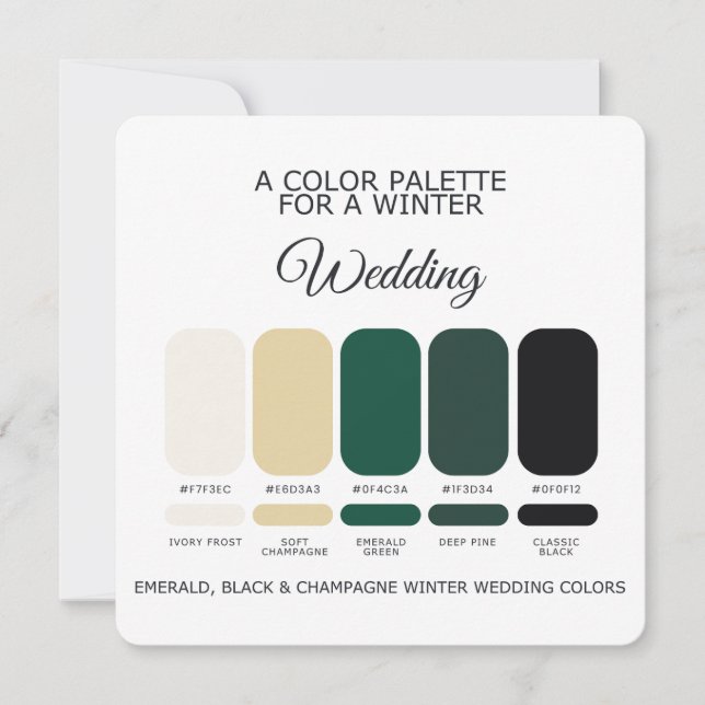 Winter Wedding Colour Palette 2026 Card (Front)