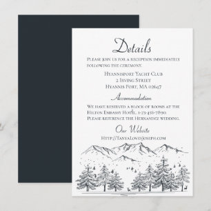 Winter Wedding Details Country, Rustic Mountain Invitation