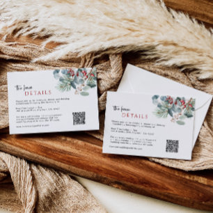 Winter Wedding Details Enclosure Card QR Code